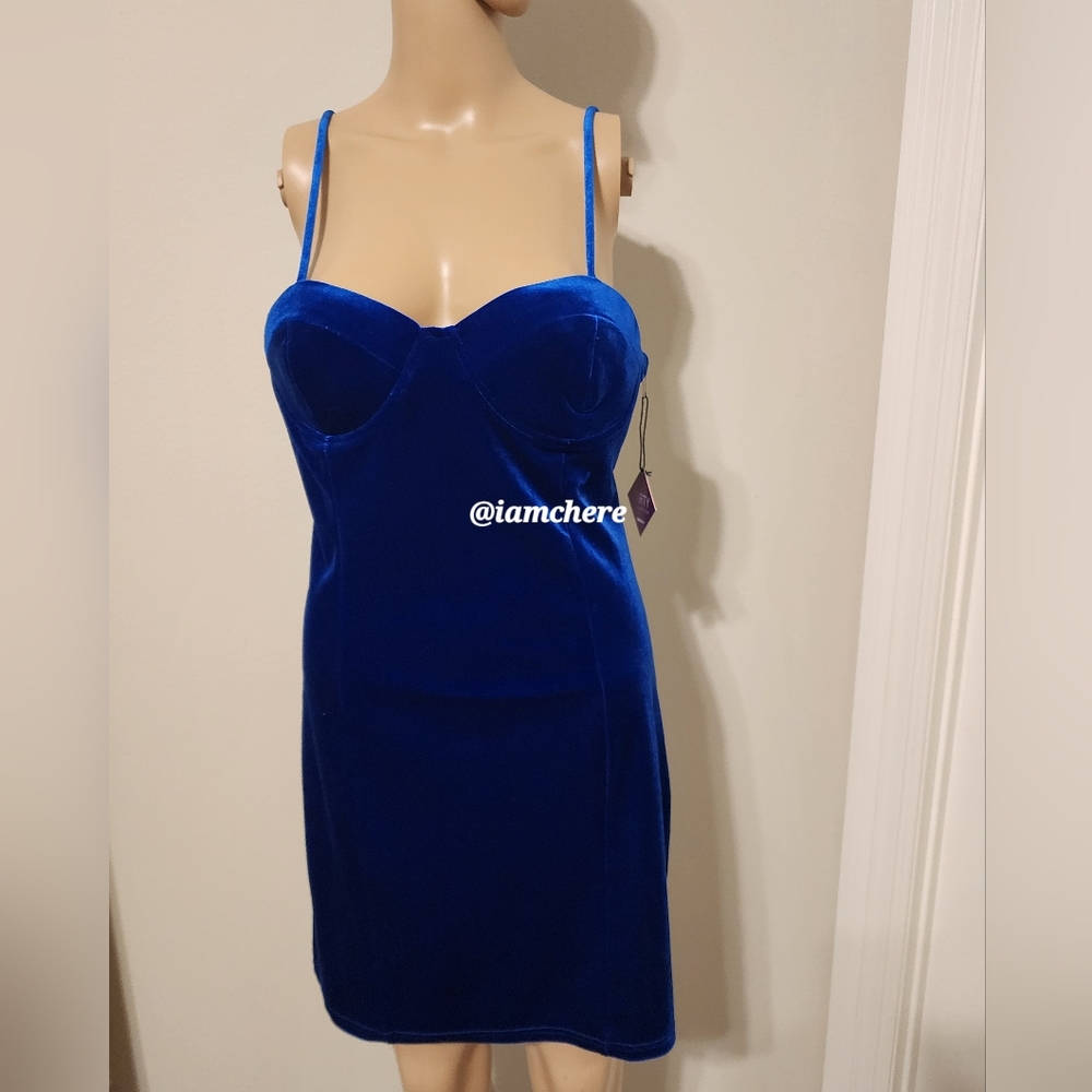 Forever 21 Velvel Blue Party Dress